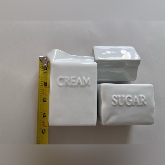 Fitz and Floyd Sugar Bowl and Creamer Everyday White Porcelain - Picture 6 of 6